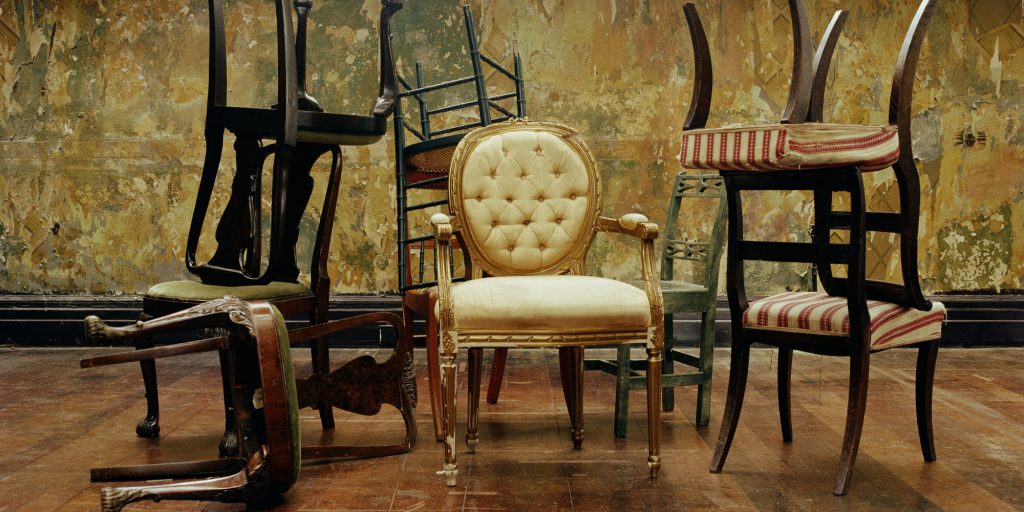 Assorted antique chairs, indoors